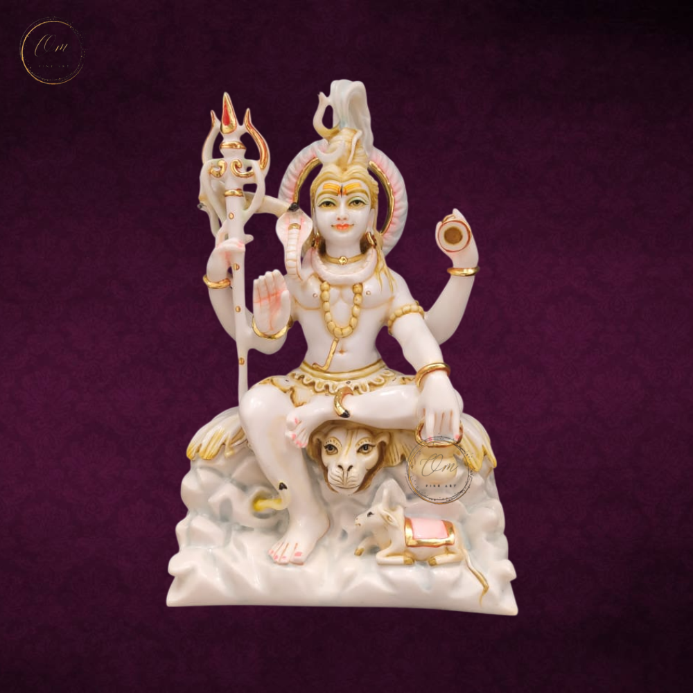 Mahadev Marble Dust Idol 15 Inches