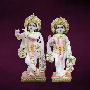 Radha Krishna White Marble Murti