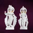 Pure White Radha Krishna Marble Murti