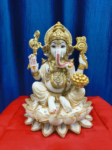 Ganesh Ji Antique Color Marble Dust Murti